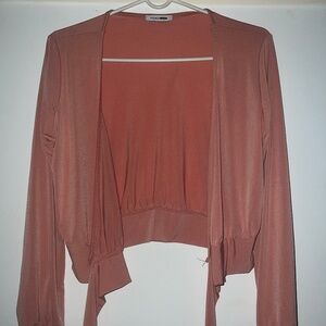 Deep V Neck Tie Front Top